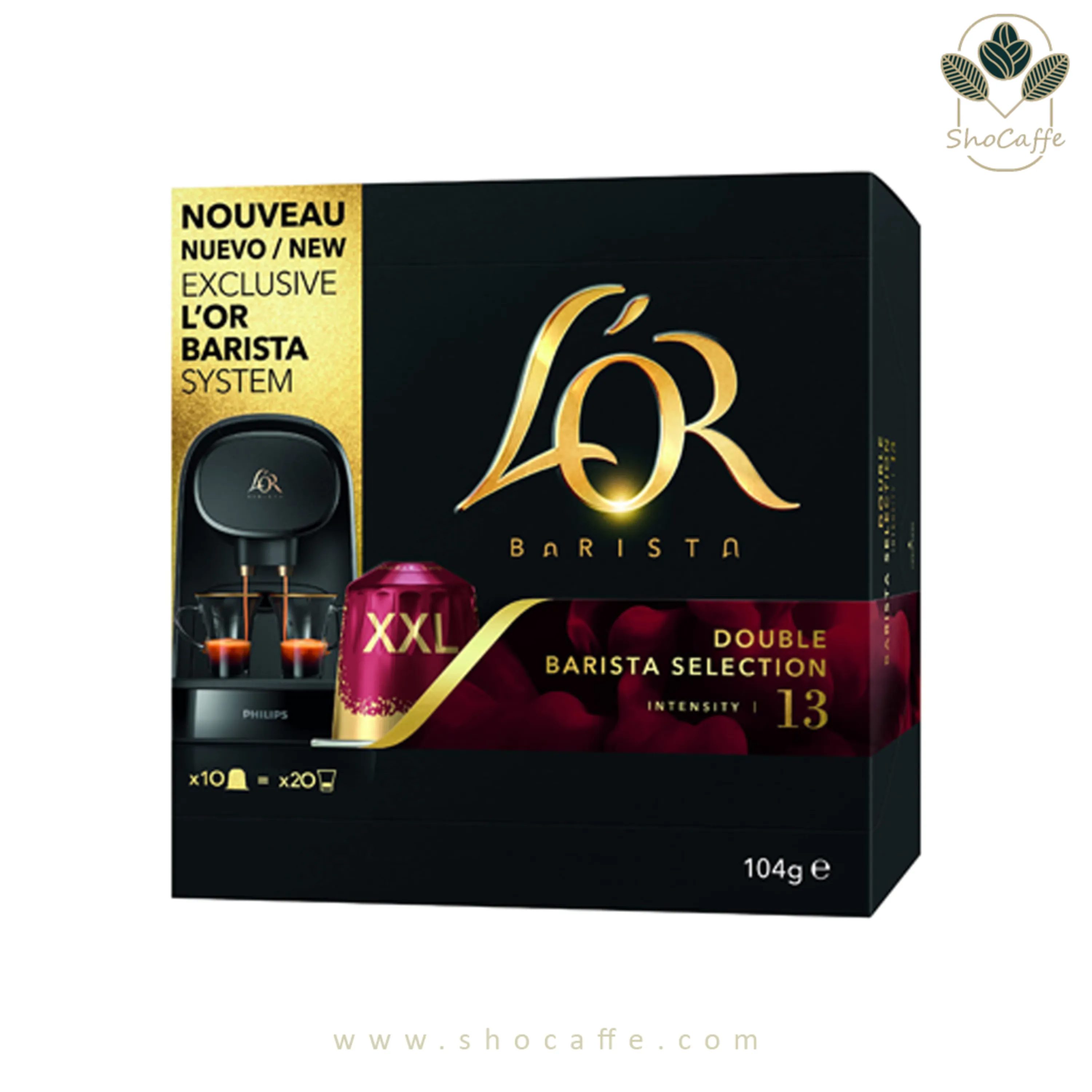 کپسول قهوه لور Double Barista Selection-با درجه تلخی 13